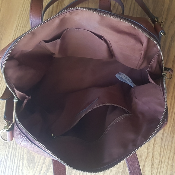 Fossil leather satchel purse - Picture 5 of 8